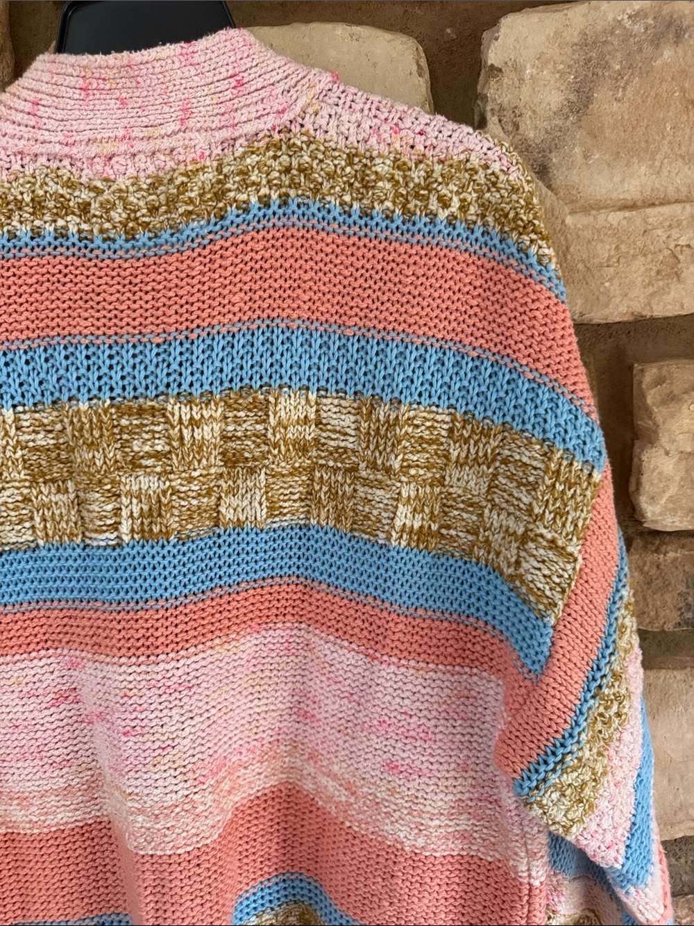 by Anthropologie Textured Striped Cardigan one size - Picture 9 of 9